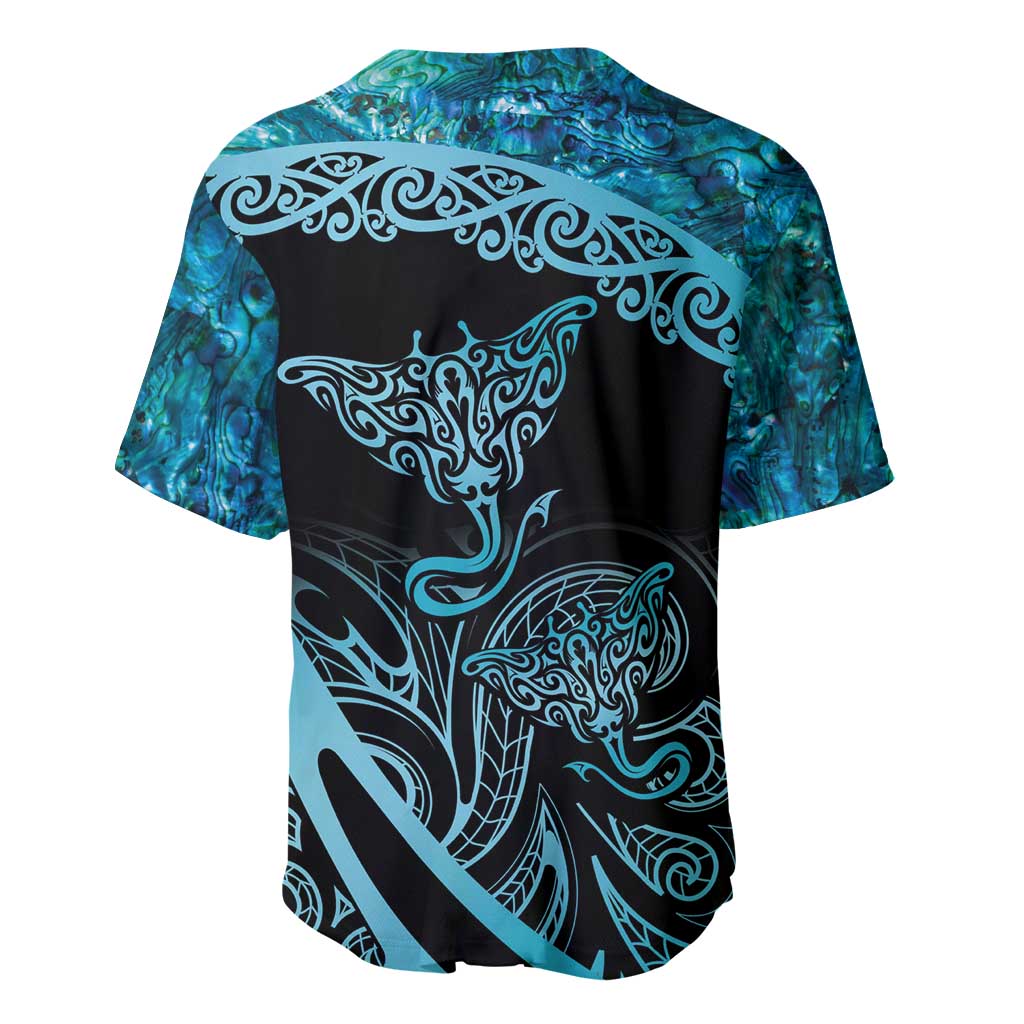 New Zealand Stingray Baseball Jersey Aotearoa Whai With Maori Paua Shell
