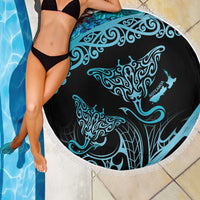 New Zealand Stingray Beach Blanket Aotearoa Whai With Maori Paua Shell