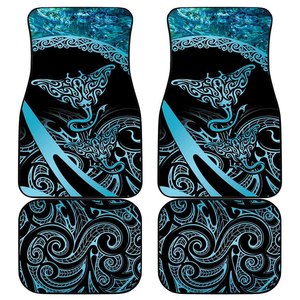 New Zealand Stingray Car Mats Aotearoa Whai With Maori Paua Shell