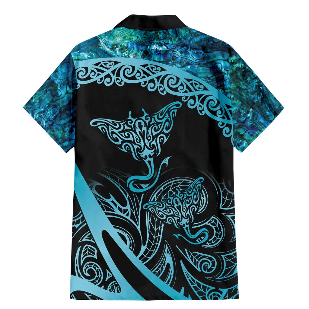New Zealand Stingray Family Matching Mermaid Dress and Hawaiian Shirt Aotearoa Whai With Maori Paua Shell LT14 - Polynesian Pride