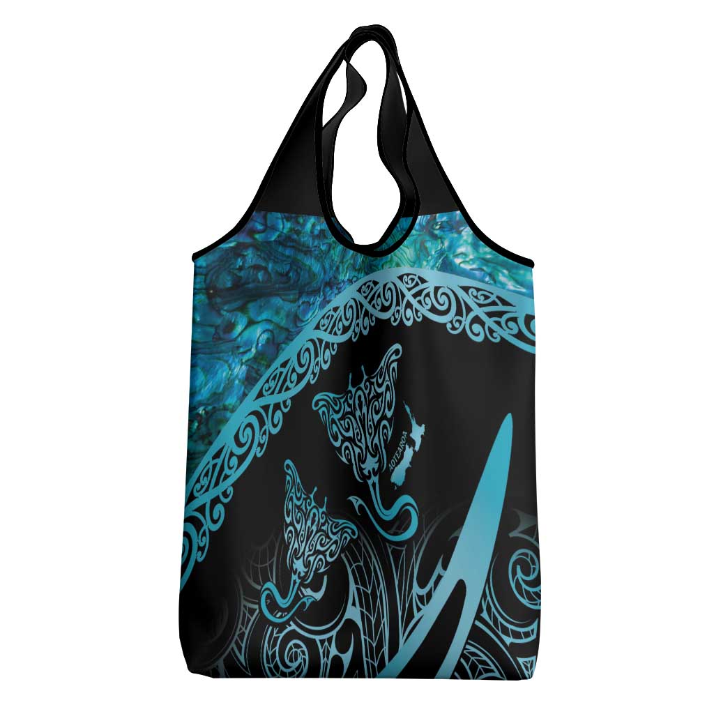 New Zealand Stingray Grocery Bag Aotearoa Whai With Maori Paua Shell