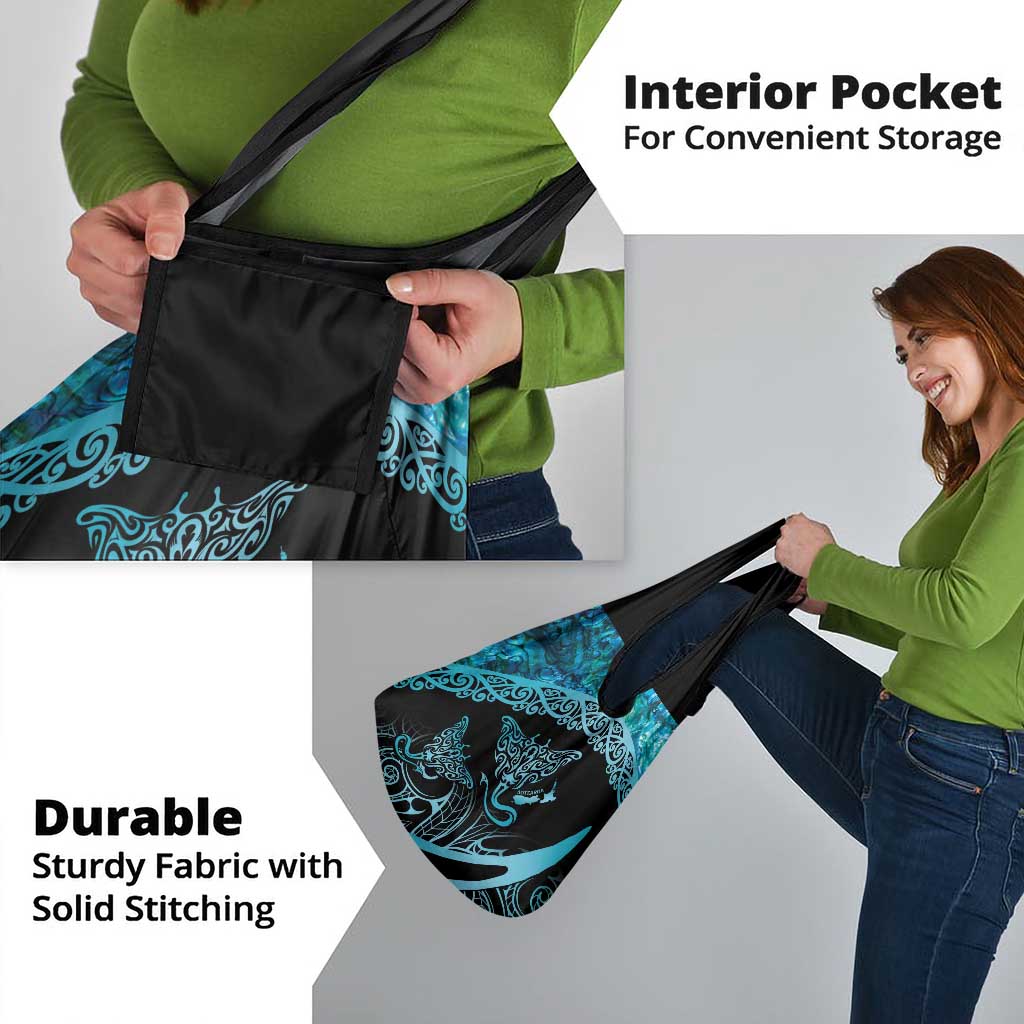 New Zealand Stingray Grocery Bag Aotearoa Whai With Maori Paua Shell