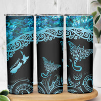 New Zealand Stingray Skinny Tumbler Aotearoa Whai With Maori Paua Shell