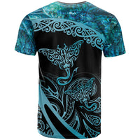New Zealand Stingray T Shirt Aotearoa Whai With Maori Paua Shell