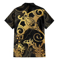 Black And Gold Aotearoa Whai Family Matching Mermaid Dress and Hawaiian Shirt NZ Stingrays Maori Curves Style LT14 - Polynesian Pride