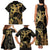 Black And Gold Aotearoa Whai Family Matching Tank Maxi Dress and Hawaiian Shirt NZ Stingrays Maori Curves Style