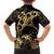 Black And Gold Aotearoa Whai Hawaiian Shirt NZ Stingrays Maori Curves Style