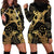 Black And Gold Aotearoa Whai Hoodie Dress NZ Stingrays Maori Curves Style