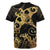Black And Gold Aotearoa Whai Rugby Jersey NZ Stingrays Maori Curves Style