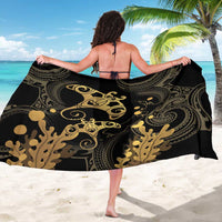 Black And Gold Aotearoa Whai Sarong NZ Stingrays Maori Curves Style