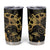 Black And Gold Aotearoa Whai Tumbler Cup NZ Stingrays Maori Curves Style