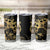 Black And Gold Aotearoa Whai Tumbler Cup NZ Stingrays Maori Curves Style