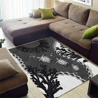 Black Coral Hawaii Area Rug Ekaha Ku Moana Honu Sea Turtle LT14 - Polynesian Pride