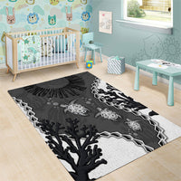 Black Coral Hawaii Area Rug Ekaha Ku Moana Honu Sea Turtle LT14 - Polynesian Pride