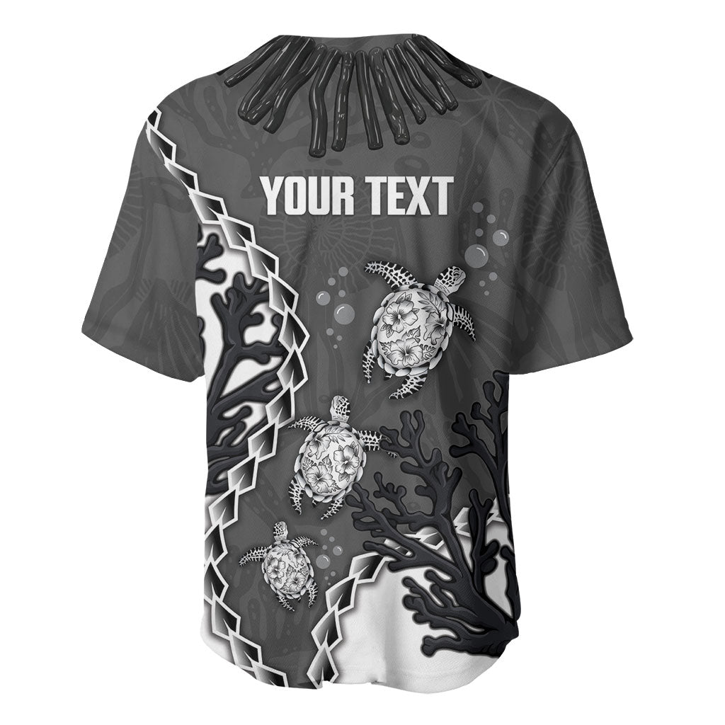 Personalized Black Coral Hawaii Baseball Jersey Ekaha Ku Moana Honu Sea Turtle LT14 - Polynesian Pride