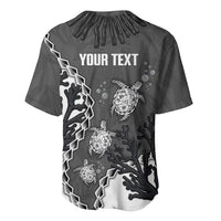 Personalized Black Coral Hawaii Baseball Jersey Ekaha Ku Moana Honu Sea Turtle LT14 - Polynesian Pride