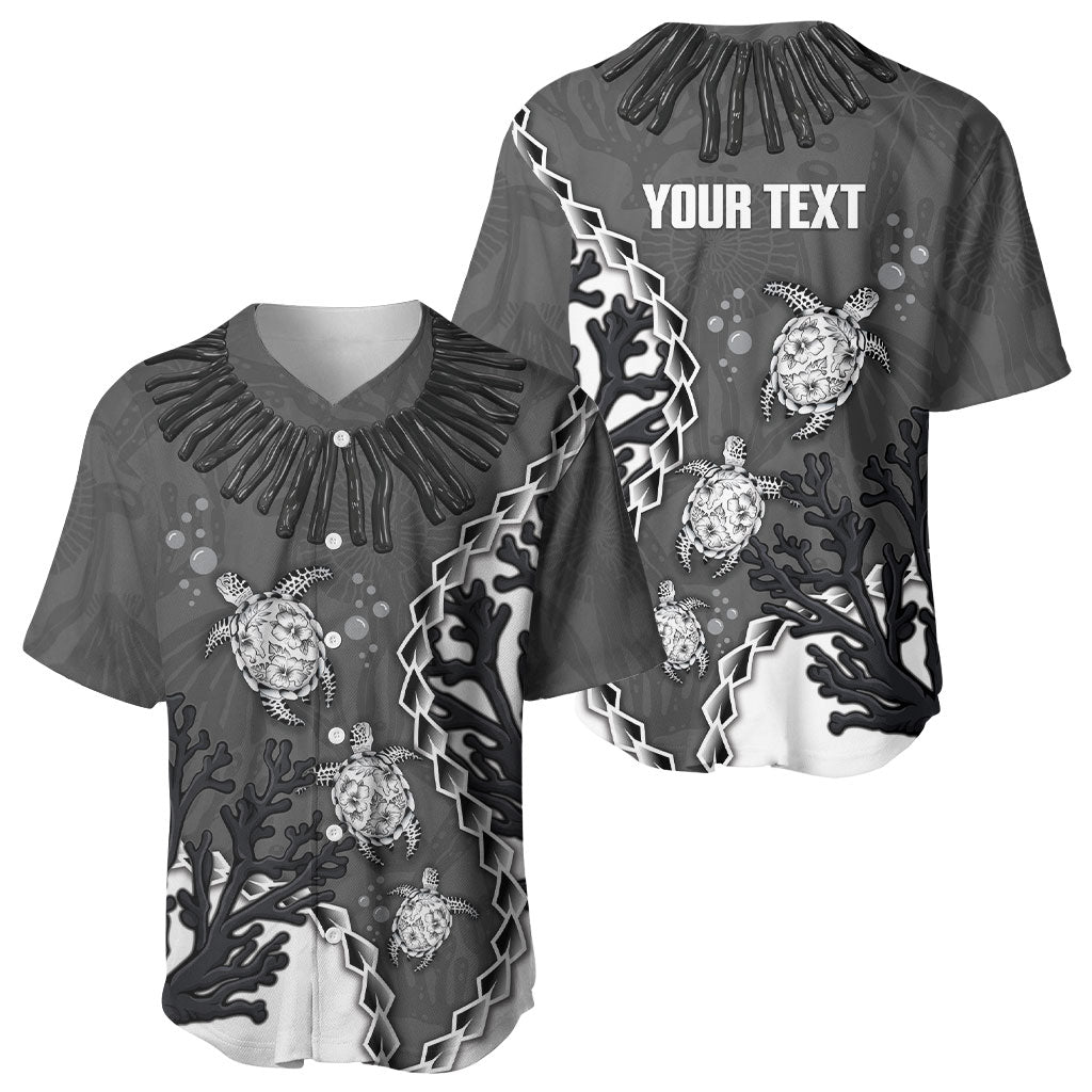 Personalized Black Coral Hawaii Baseball Jersey Ekaha Ku Moana Honu Sea Turtle LT14 - Polynesian Pride