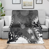 Black Coral Hawaii Blanket Ekaha Ku Moana Honu Sea Turtle
