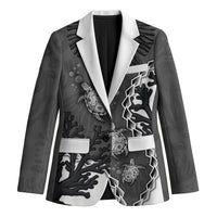 Personalized Black Coral Hawaii Blazer Ekaha Ku Moana Honu Sea Turtle LT14 Unisex Gray - Polynesian Pride