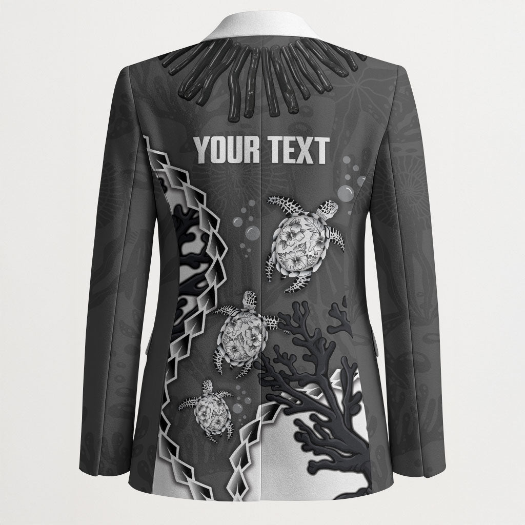 Personalized Black Coral Hawaii Blazer Ekaha Ku Moana Honu Sea Turtle LT14 - Polynesian Pride