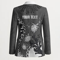 Personalized Black Coral Hawaii Blazer Ekaha Ku Moana Honu Sea Turtle LT14 - Polynesian Pride