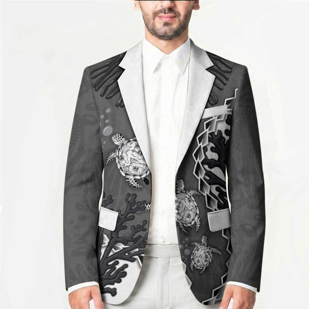 Personalized Black Coral Hawaii Blazer Ekaha Ku Moana Honu Sea Turtle LT14 - Polynesian Pride