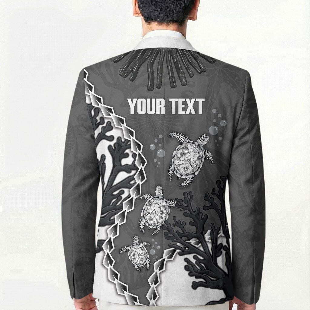 Personalized Black Coral Hawaii Blazer Ekaha Ku Moana Honu Sea Turtle LT14 - Polynesian Pride