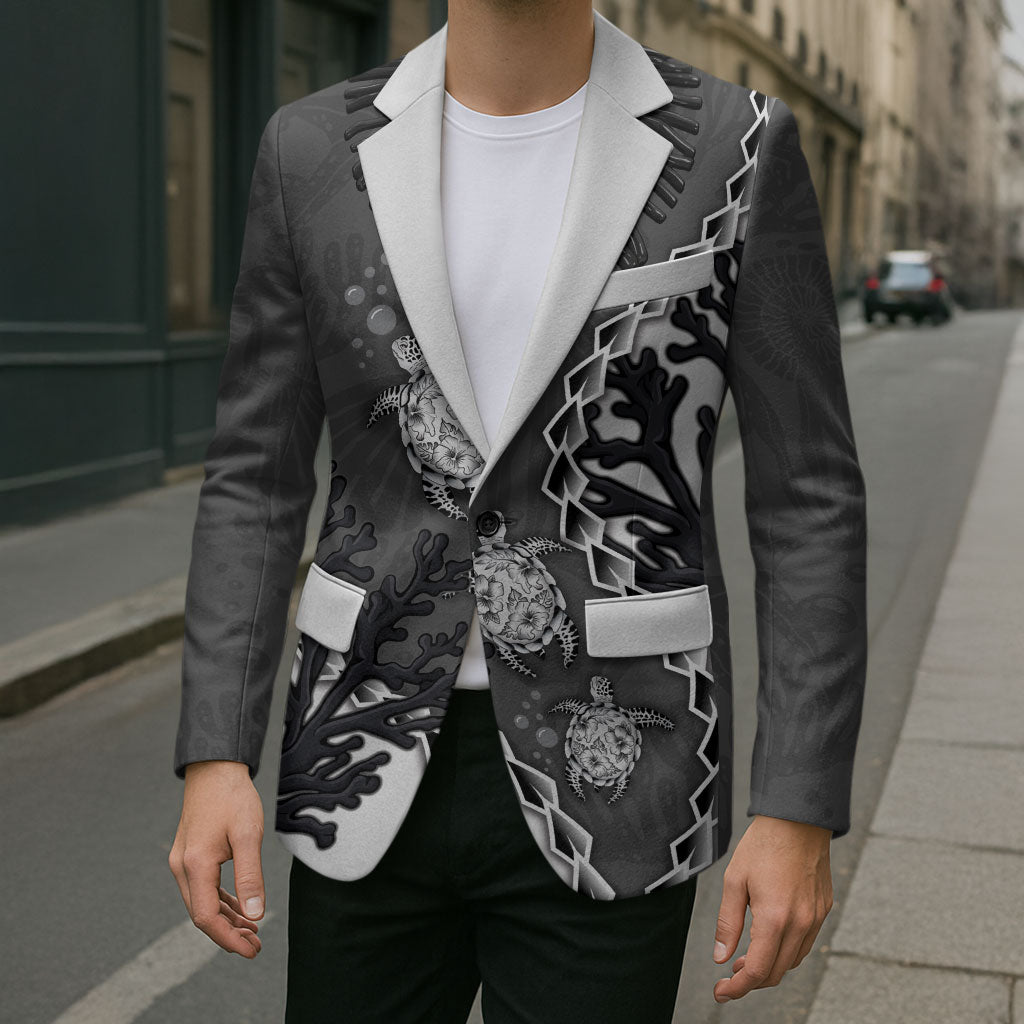 Personalized Black Coral Hawaii Blazer Ekaha Ku Moana Honu Sea Turtle LT14 - Polynesian Pride