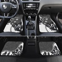 Personalized Black Coral Hawaii Car Mats Ekaha Ku Moana Honu Sea Turtle LT14 Set 4pcs Gray - Polynesian Pride