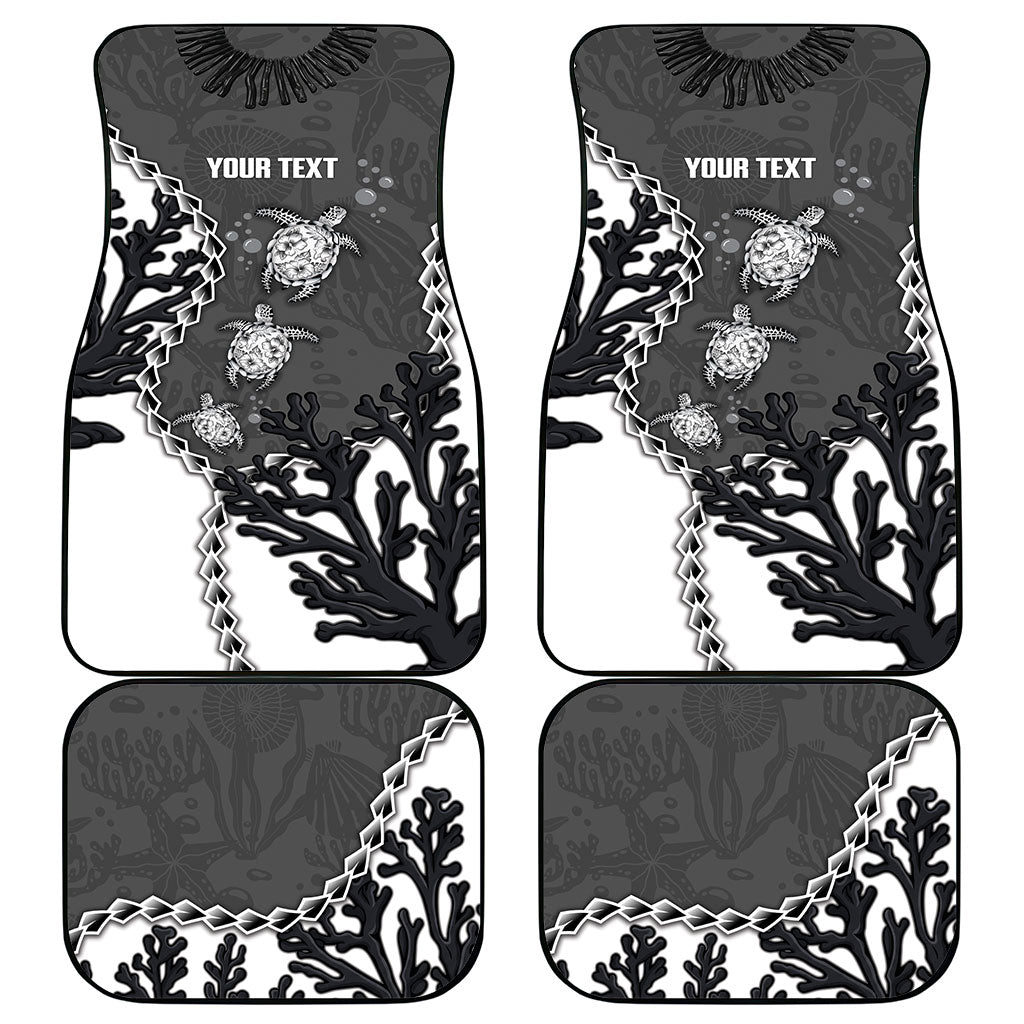 Personalized Black Coral Hawaii Car Mats Ekaha Ku Moana Honu Sea Turtle LT14 - Polynesian Pride