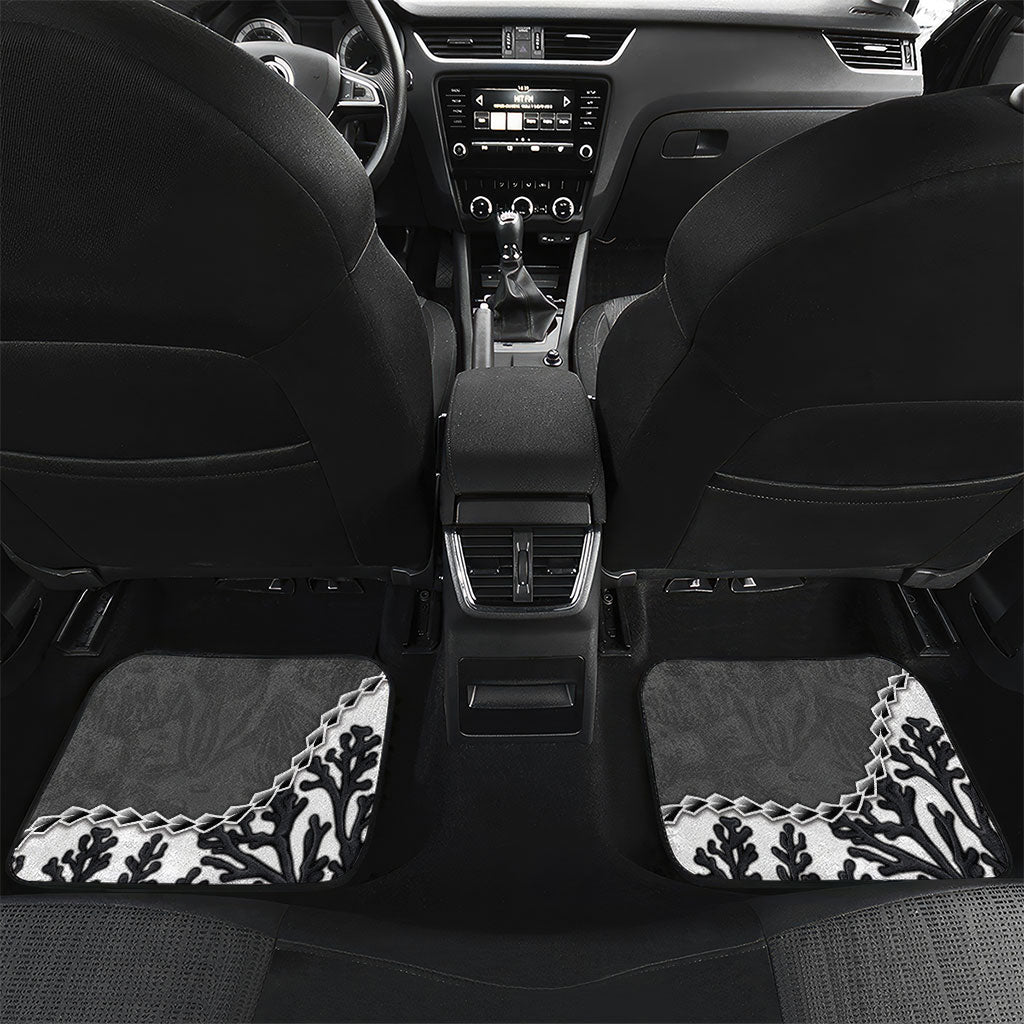 Personalized Black Coral Hawaii Car Mats Ekaha Ku Moana Honu Sea Turtle LT14 Set 2pcs - Back Gray - Polynesian Pride