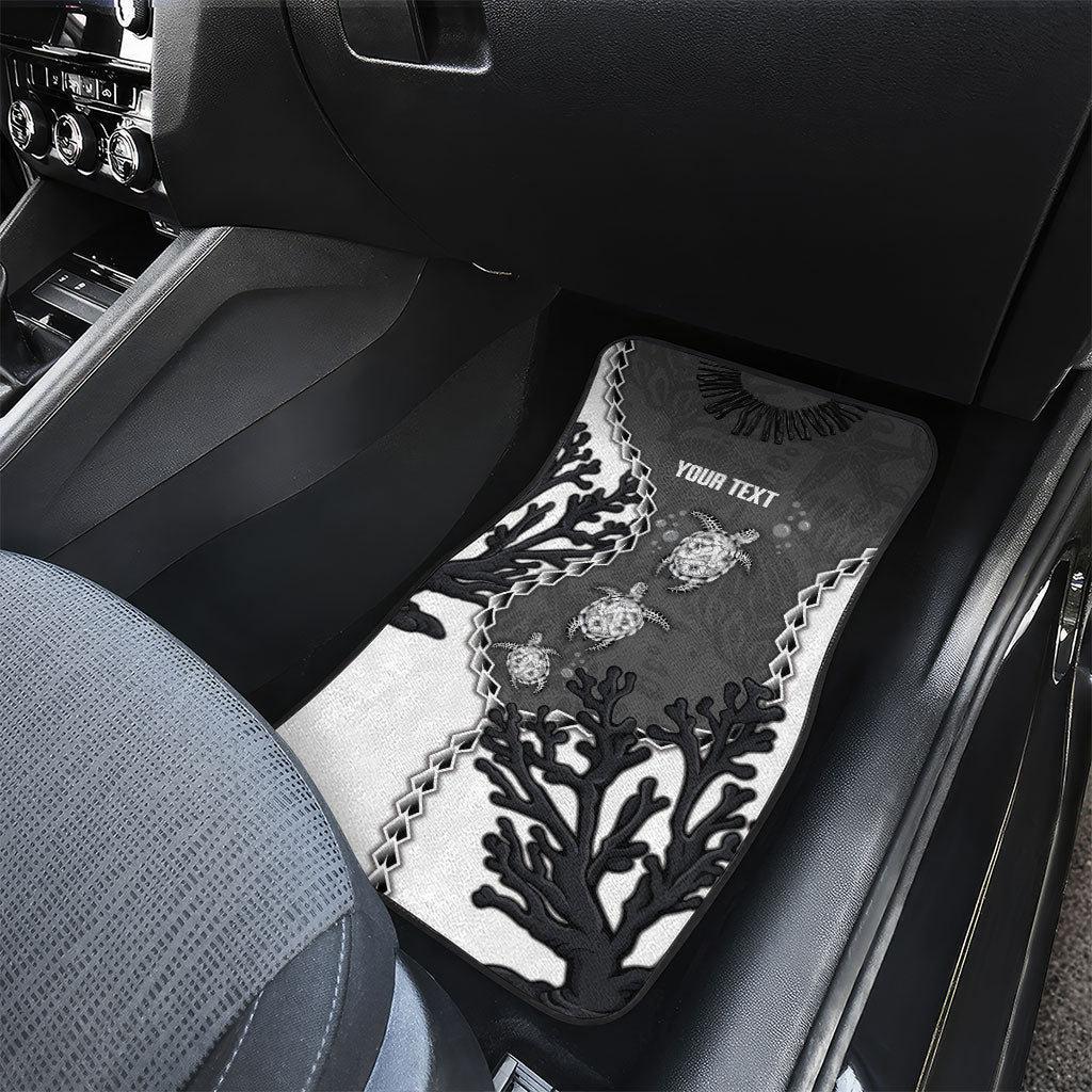 Personalized Black Coral Hawaii Car Mats Ekaha Ku Moana Honu Sea Turtle LT14 - Polynesian Pride