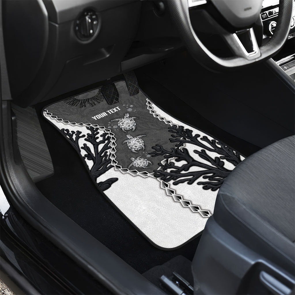 Personalized Black Coral Hawaii Car Mats Ekaha Ku Moana Honu Sea Turtle LT14 - Polynesian Pride