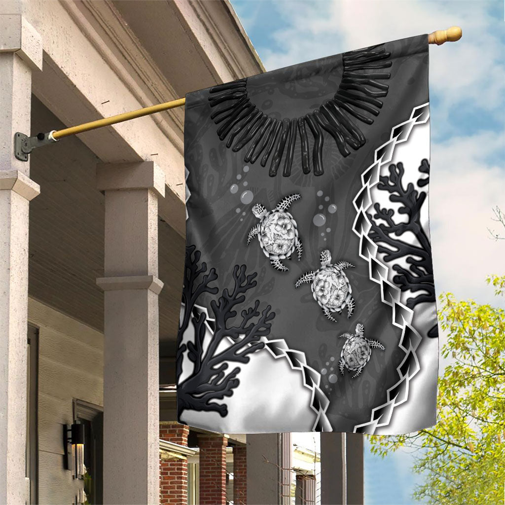 Black Coral Hawaii Garden Flag Ekaha Ku Moana Honu Sea Turtle