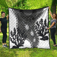 Black Coral Hawaii Quilt Ekaha Ku Moana Honu Sea Turtle LT14 - Polynesian Pride