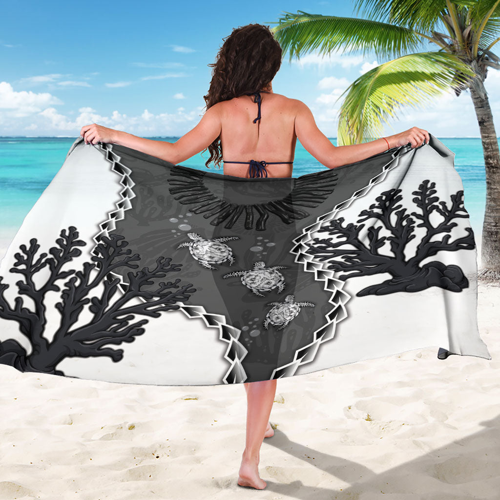Black Coral Hawaii Sarong Ekaha Ku Moana Honu Sea Turtle LT14 - Polynesian Pride
