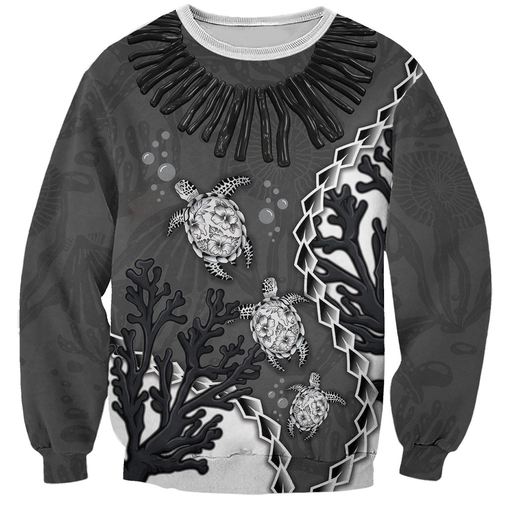 Personalized Black Coral Hawaii Sweatshirt Ekaha Ku Moana Honu Sea Turtle