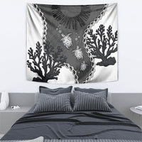 Black Coral Hawaii Tapestry Ekaha Ku Moana Honu Sea Turtle LT14 - Polynesian Pride