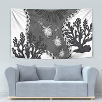 Black Coral Hawaii Tapestry Ekaha Ku Moana Honu Sea Turtle LT14 - Polynesian Pride