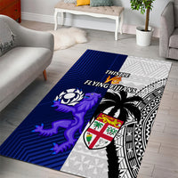Fiji And Scotland Rugby Area Rug Fijian Tapa Pattern With Thistle LT14 - Polynesian Pride