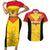 Custom Papua New Guinea Rubgby Couples Matching Short Sleeve Bodycon Dress and Hawaiian Shirt Pacific 2023 Go PNG Kumuls LT14 Yellow - Polynesian Pride