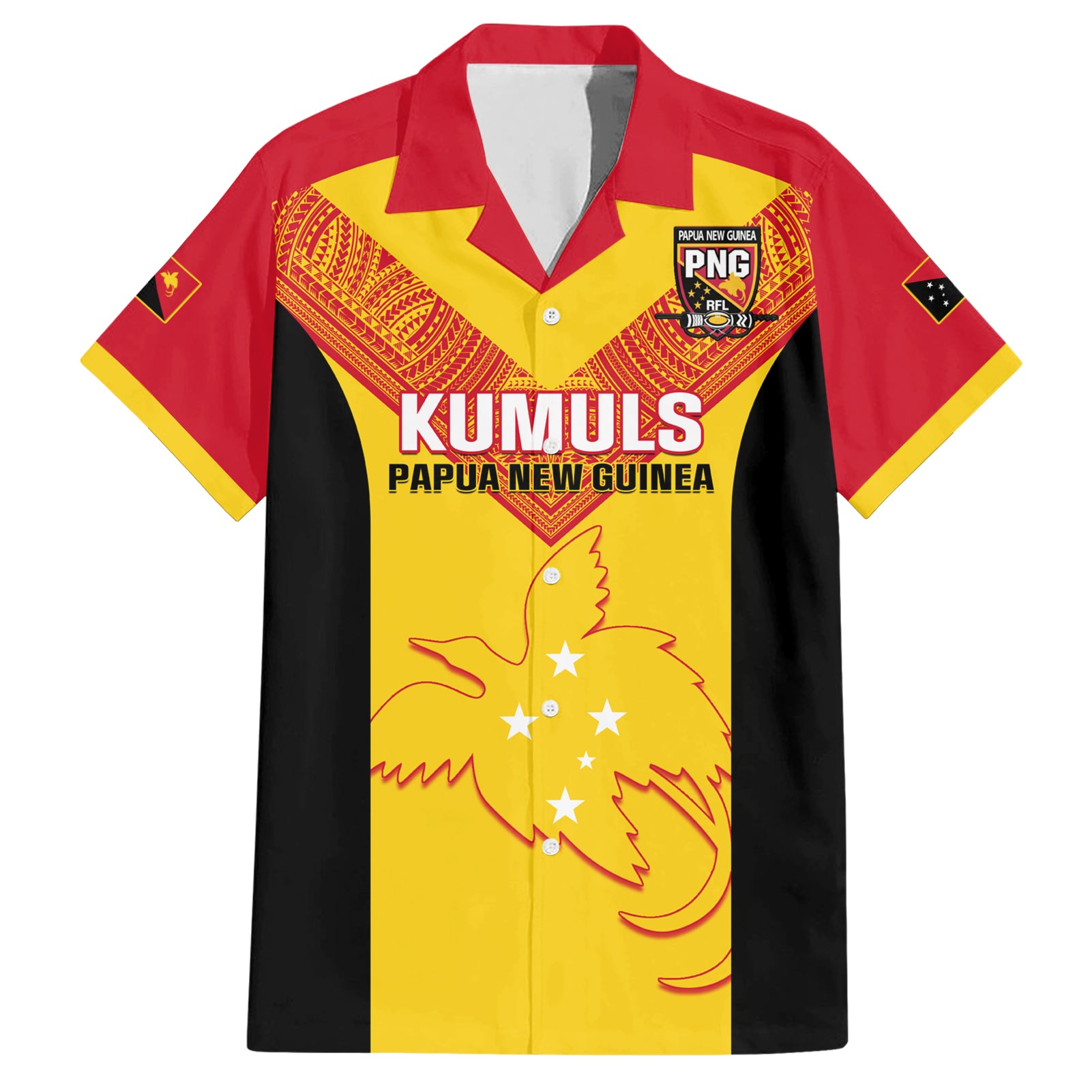 Custom Papua New Guinea Rubgby Hawaiian Shirt Pacific 2023 Go PNG Kumuls LT14 Yellow - Polynesian Pride