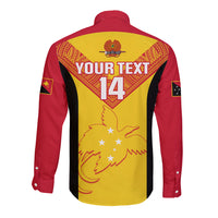 Custom Papua New Guinea Rubgby Long Sleeve Button Shirt Pacific 2023 Go PNG Kumuls LT14 - Polynesian Pride