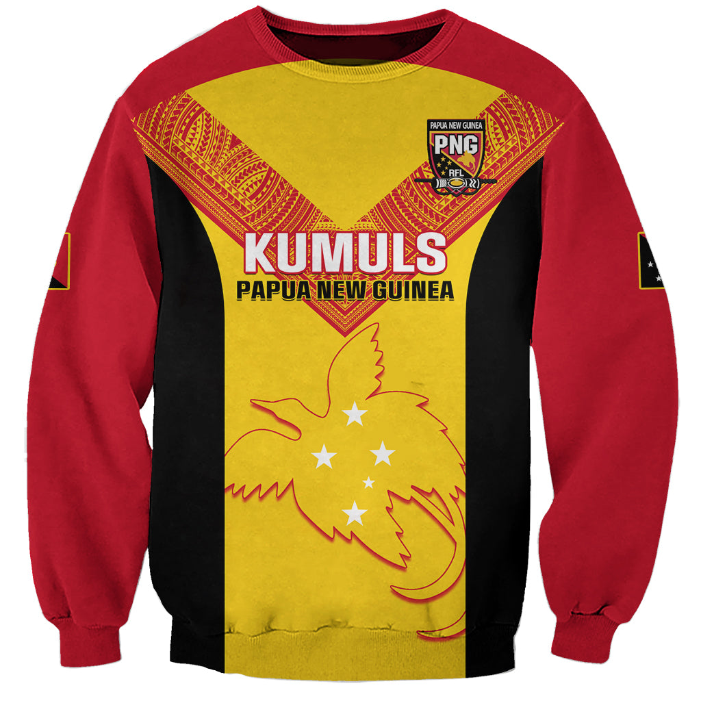 Custom Papua New Guinea Rubgby Sweatshirt Pacific 2023 Go PNG Kumuls LT14 Unisex Yellow - Polynesian Pride
