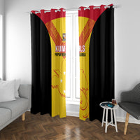 Papua New Guinea Rubgby Window Curtain Pacific 2023 Go PNG Kumuls LT14 With Grommets Yellow - Polynesian Pride