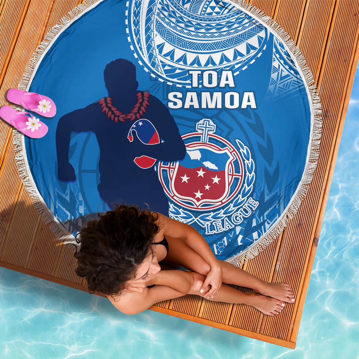 Samoa Rugby Beach Blanket Pacific 2023 Go Toa Samoa LT14 - Wonder Print Shop