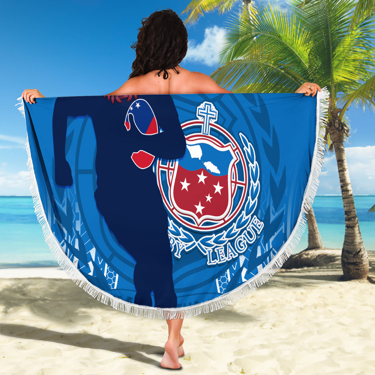 Samoa Rugby Beach Blanket Pacific 2023 Go Toa Samoa LT14 - Wonder Print Shop
