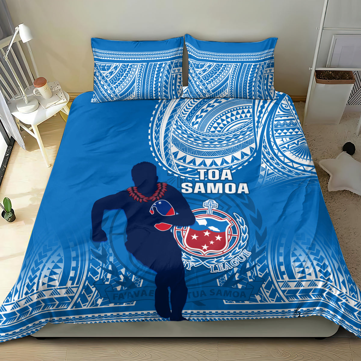 Samoa Rugby Bedding Set Pacific 2023 Go Toa Samoa LT14 - Polynesian Pride