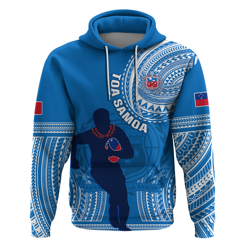 Custom Samoa Rugby Hoodie Pacific 2023 Go Toa Samoa LT14 Pullover Hoodie Blue - Polynesian Pride