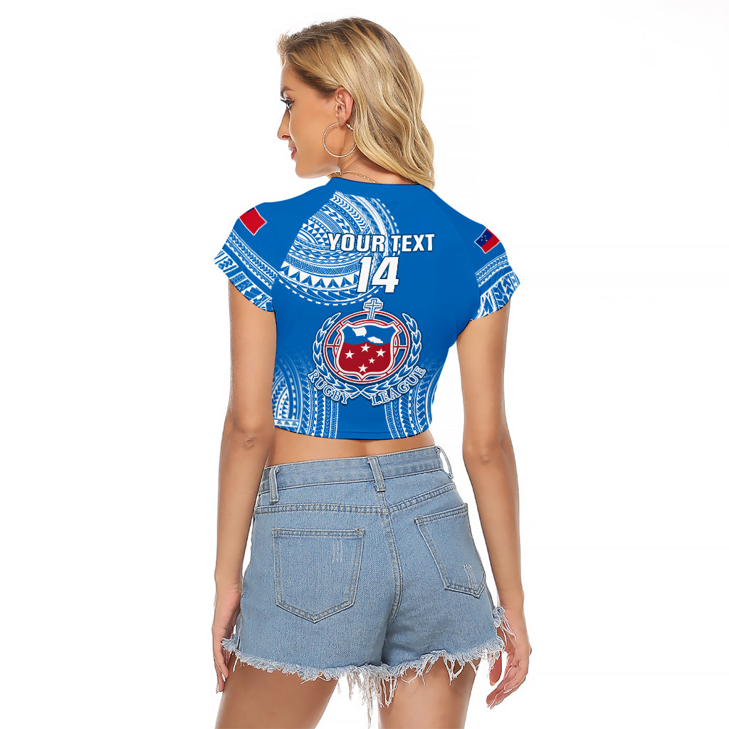 Custom Samoa Rugby Raglan Cropped T Shirt Pacific 2023 Go Toa Samoa LT14 - Polynesian Pride